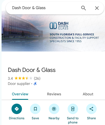 Dash Door & Glass 3.4 star rating