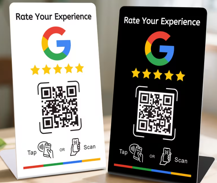 Google Review NFC and QR Code Cards